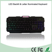 ABS Matériaux Réglage de la luminosité LED Illuminated Gaming Keyboards (KB-1901EL-LB)